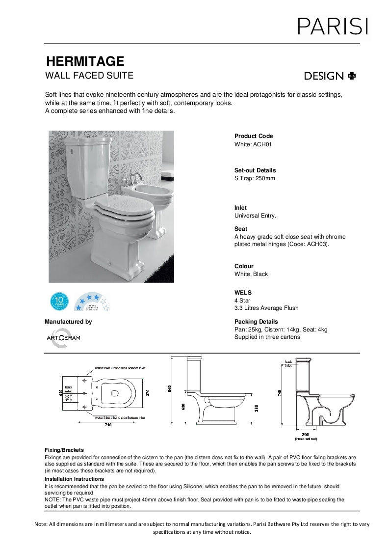 Hermitage toilet Suite