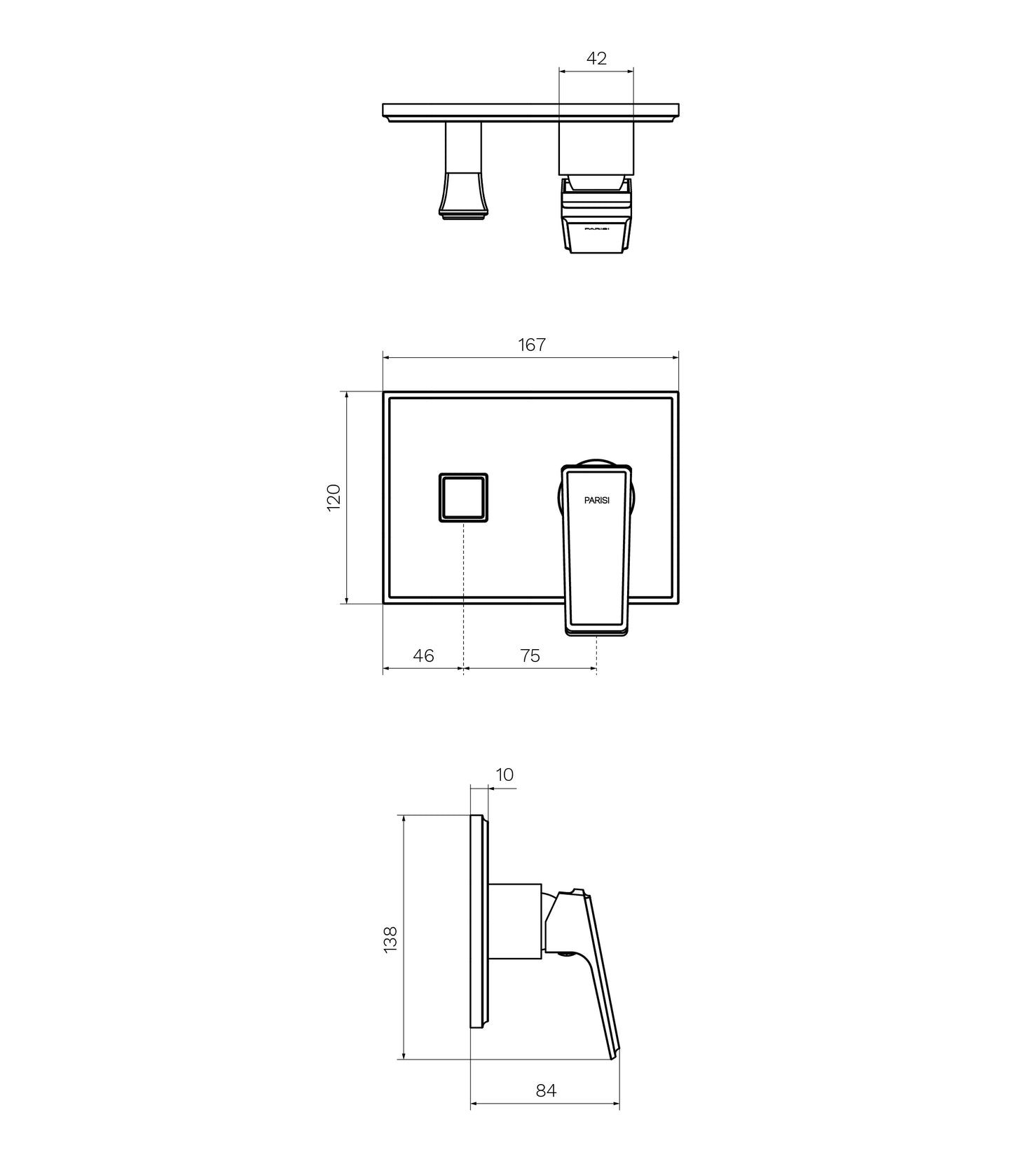 Ezia Wall Mixer with 2 Way Diverter