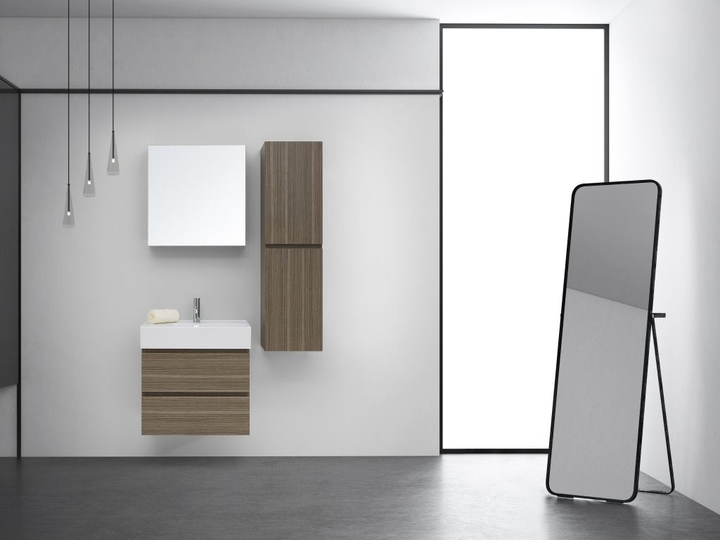 Twenty 600 Wall Mounted Cabinet with Right Bowl Top Sahara